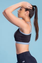 Clovia Medium Impact Padded Non-Wired Racerback Bra with Removable Cups - Quick-Dry