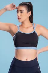 Clovia Medium Impact Padded Non-Wired Racerback Bra with Removable Cups - Quick-Dry