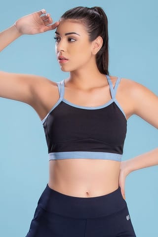 Clovia Medium Impact Padded Non-Wired Racerback Bra with Removable Cups - Quick-Dry