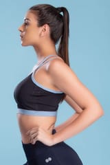 Clovia Medium Impact Padded Non-Wired Racerback Bra with Removable Cups - Quick-Dry
