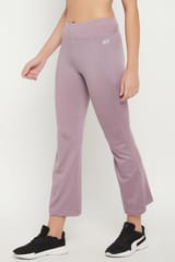 Clovia Comfort-Fit High Waist Flared Yoga Pants - Quick-Dry
