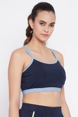 Clovia Padded Wirefree Medium Impact Racerback Sports Bra