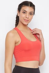 Clovia Padded Wirefree Medium Impact Racerback Sports Bra