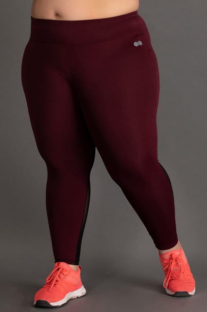 Clovia Activewear Sports Ankle Length Tights Maroon- Quick-Dry