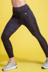 Clovia Activewear Ankle Length Sports Tights Black- Quick-Dry