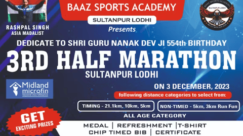 Shri Guru Nanak Dev Ji 554th Birthday Half Marathon - 3rd Edition: 3rd December 2023