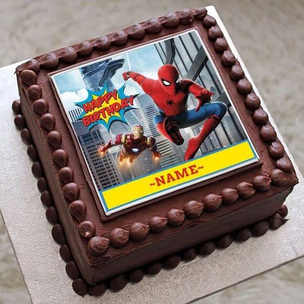 Eggless Spiderman Theme Birthday Cake With Personalized Name For Boys by  CakeZone | Gift Spiderman Cake Online | Buy Now