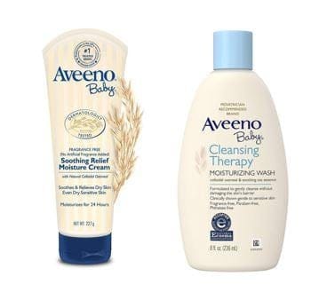Aveeno Baby Cleansing Moisturizing Wash-236ml & Baby Soothing Relief Moisture Cream227g-Combo