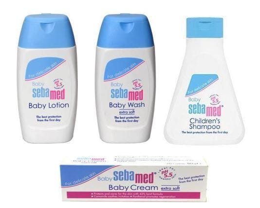 Sebamed Baby Cream Extra Soft & Baby Lotion & Shampoo & Baby Wash Extra Soft (50Ml each) Combo