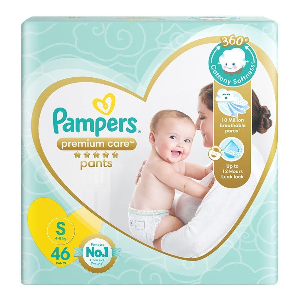 Pampers Premium Care Pants, Small size baby diapers, 46 Count