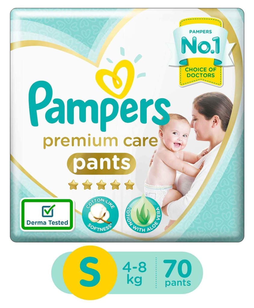 PAMPERS PREMIUM CARE PANTS SM-SUP JUMBO S4-8KG 70