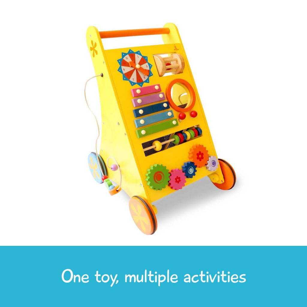 Shumee 8-in-1 Wooden Musical Activity Push Walker (1 Year+)