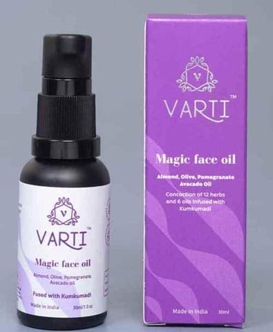 VARTI-AYUSH Certified, Parabens & Sulphate Free Magic Face Oil, 100% Organic & Chemical free - 10ml