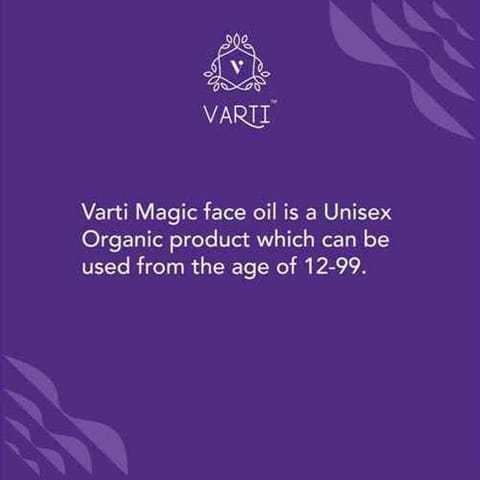 VARTI-AYUSH Certified, Parabens & Sulphate Free Magic Face Oil, 100% Organic & Chemical free - 10ml