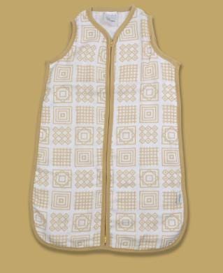 Kaarpas Premium Organic Cotton 2- Layer Muslin Baby Sleeping Bag with Charming Pattern of Square