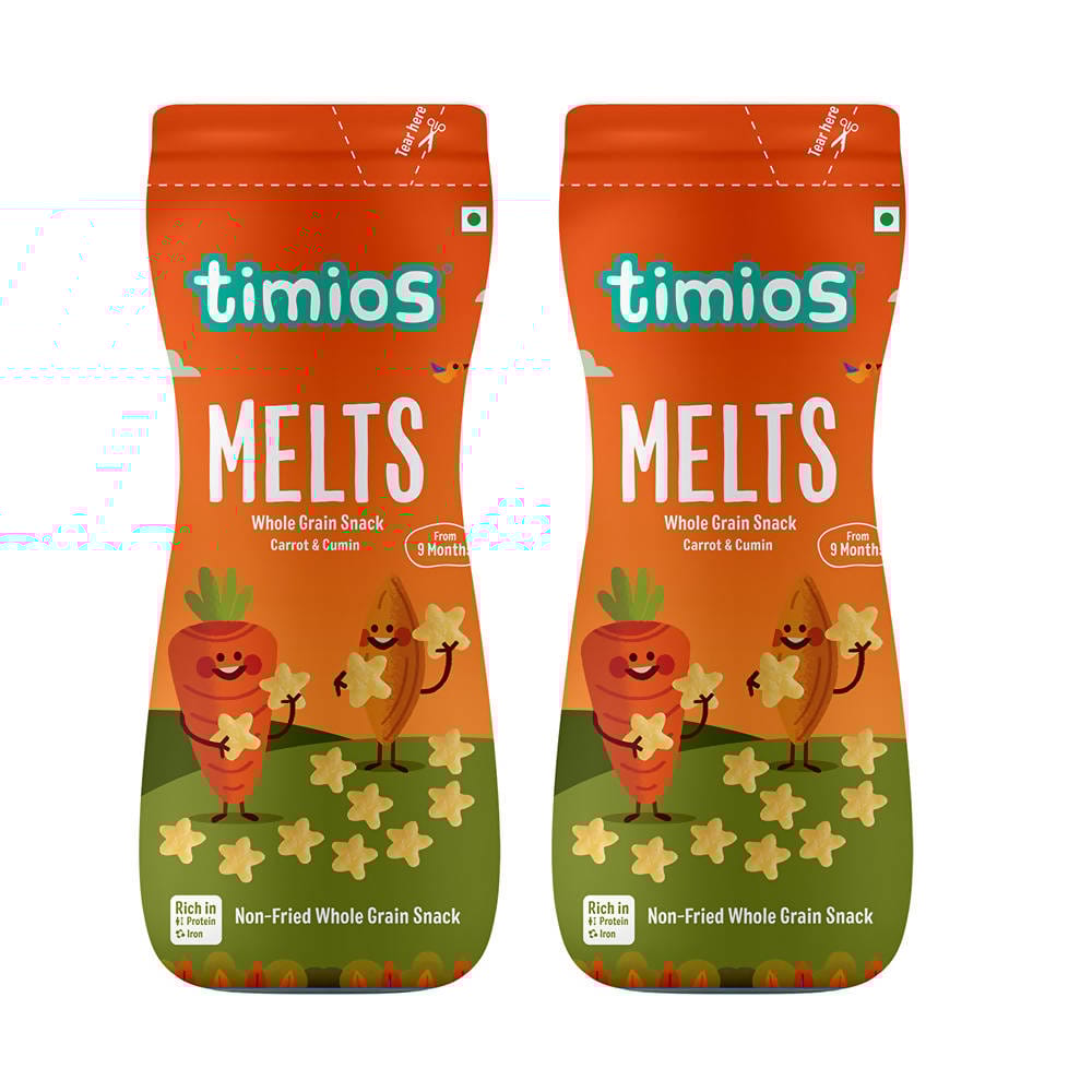 Timios Melts Carrot & Cumin Pack of 2 - 50g Each
