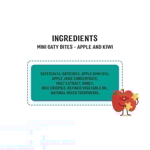 Timios Mini Oaty Bites Apple & Kiwi Pack of 2 - 120g Each