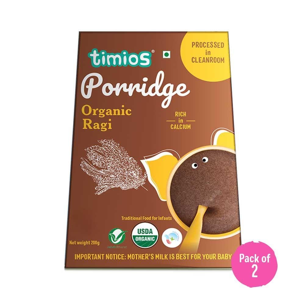 Timios Organic Ragi Porridge-400g(Pack of 2)
