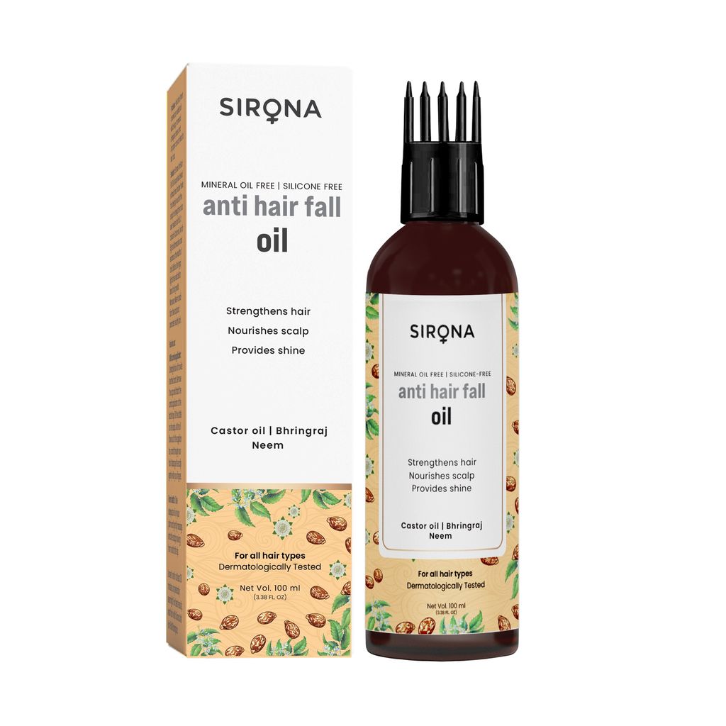 Sirona Sirona Bhringraj Anti Hair Fall Oil with Castor Oil & Neem for Men & Women - 100 ml, Controls Hair Fall