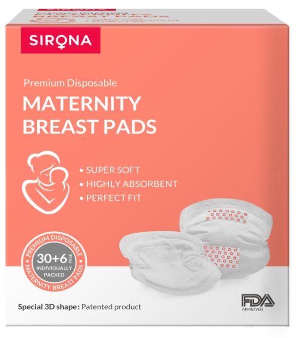 Sirona  Premium Disposable Maternity Breast Pads - 30 + 6 Pads
