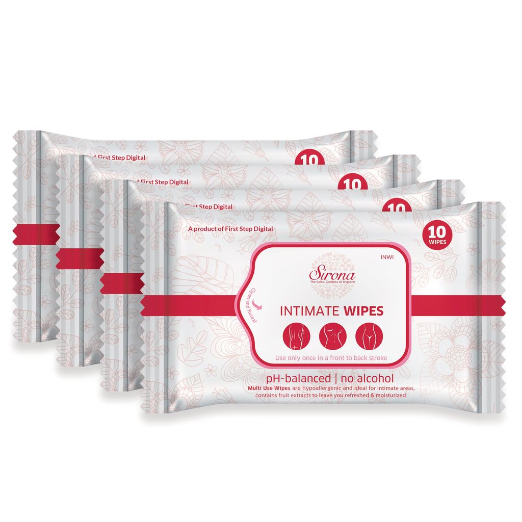 Intimate Wet Wipes - 40 Wipes (4 Pack - 10 Wipes Each)