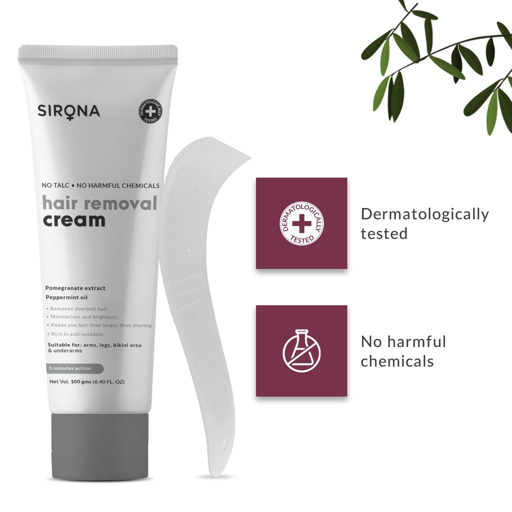 Sirona Sirona Hair Removal Cream 100 gm for Arms, Legs, Bikini Line & Underarm with No TALC & No Chemical