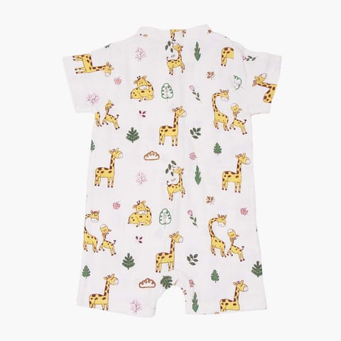 A Toddler Thing - Happy Giraffe - Half Sleeve Jumpsuit