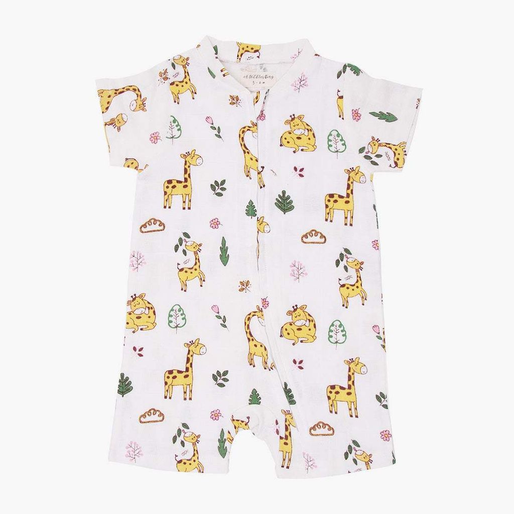 A Toddler Thing - Happy Giraffe - Half Sleeve Jumpsuit