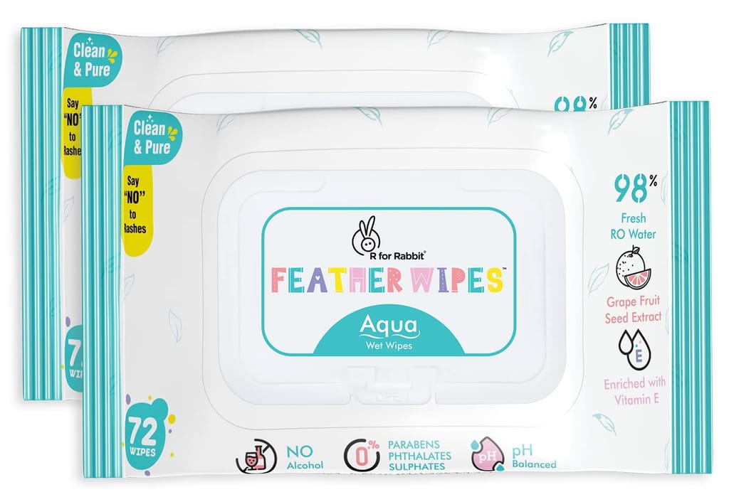 R for Rabbit Feather Aqua Wipes