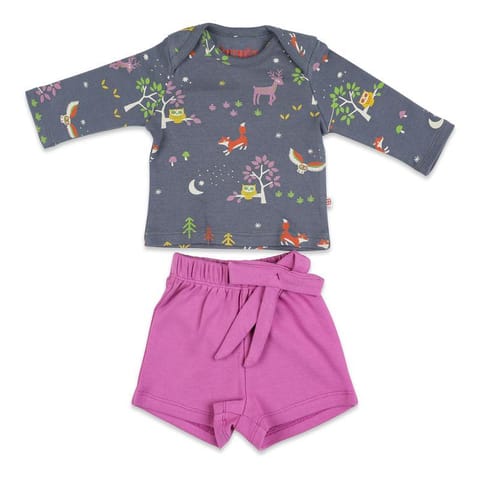 Greendigo Magical Forest Top with Bow Shorts Set