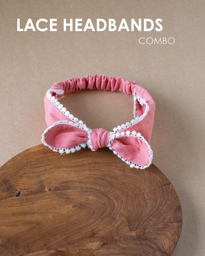 Pure Cloth Lace Headband for Girls - Peach
