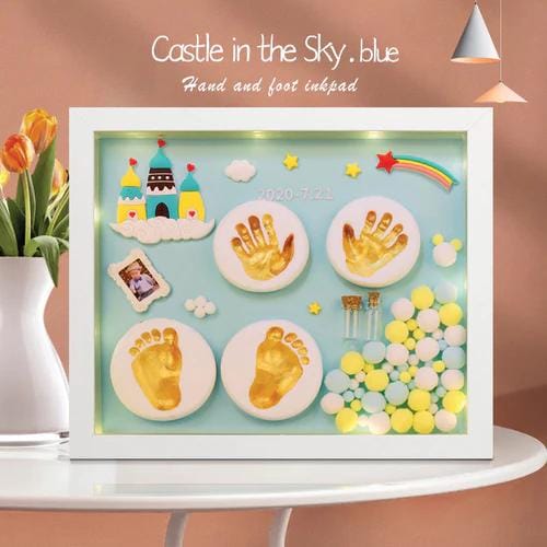 Charismomic Baby Hand& Footprint clay Frame LED -Blue Castle