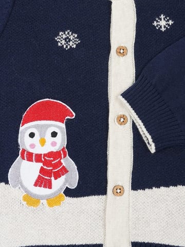 Greendeer Penguine in the Snow Sweater Set - Navy