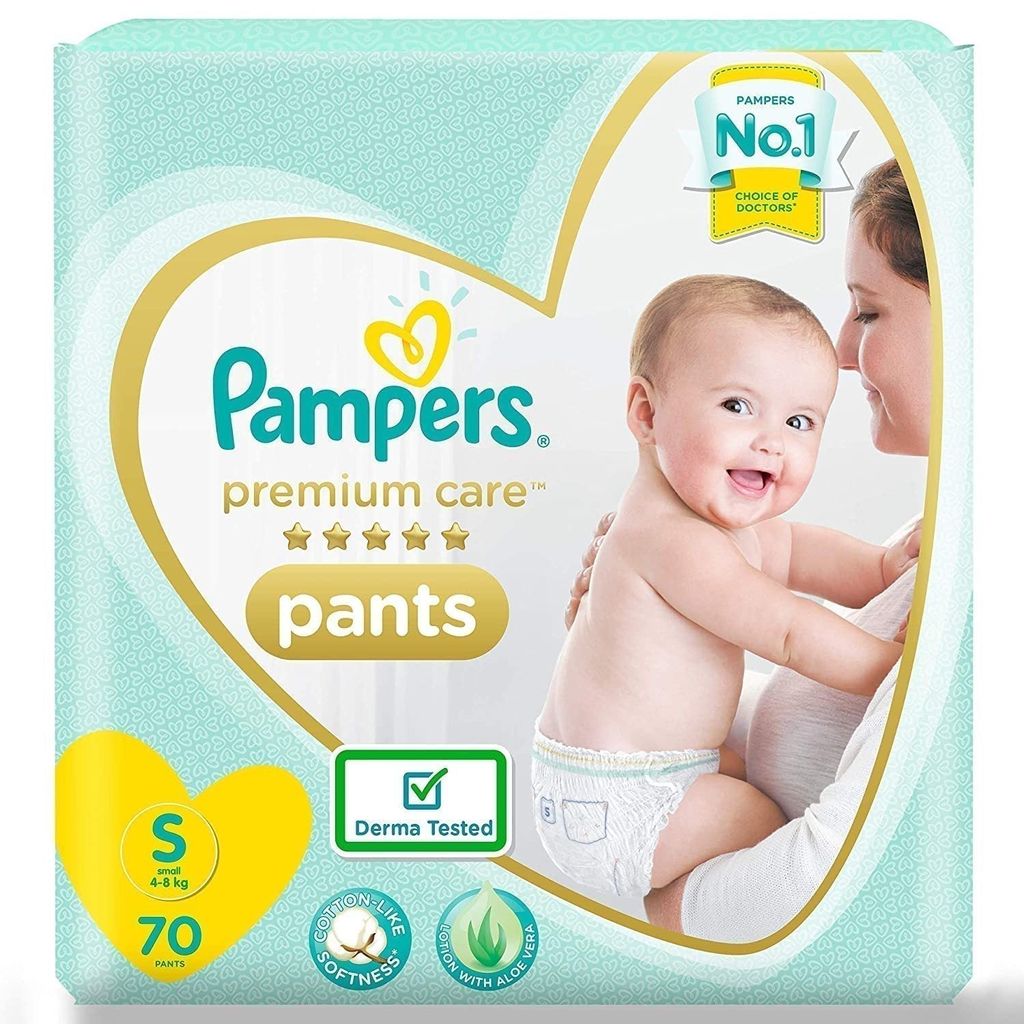 Pampers Premium Care Pants, Small size baby diapers 70 Count