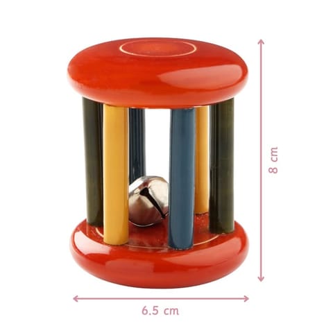 Ariro Toys Wooden Rattle - Small Tumbler Red