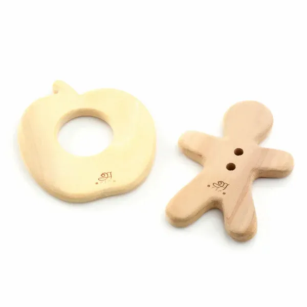 Ariro Toys Wooden Teethers- Apple & Gingerbreadman