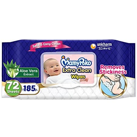 MamyPoko Extra clean wipes with Aloe vera - Pack of 72 wipes