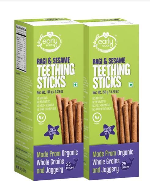 Early Foods Ragi & Sesame Jaggery Teething Sticks 150g