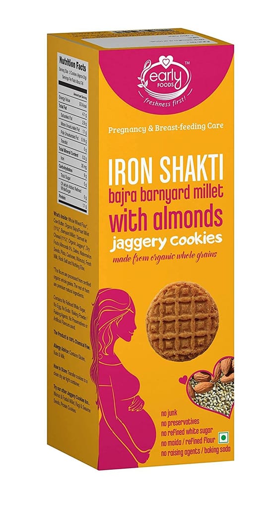 Early Foods Bajra & Barnyard Millet Jaggery Cookies with Almonds 150g