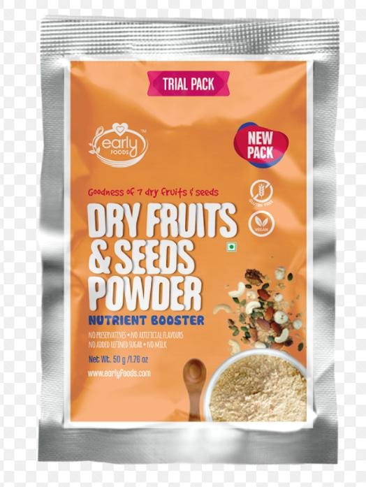 Early Foods (Trial Pack) Dry Fruits & Seeds Powder for Kids - Blend of 7 Indian Super Foods 50g