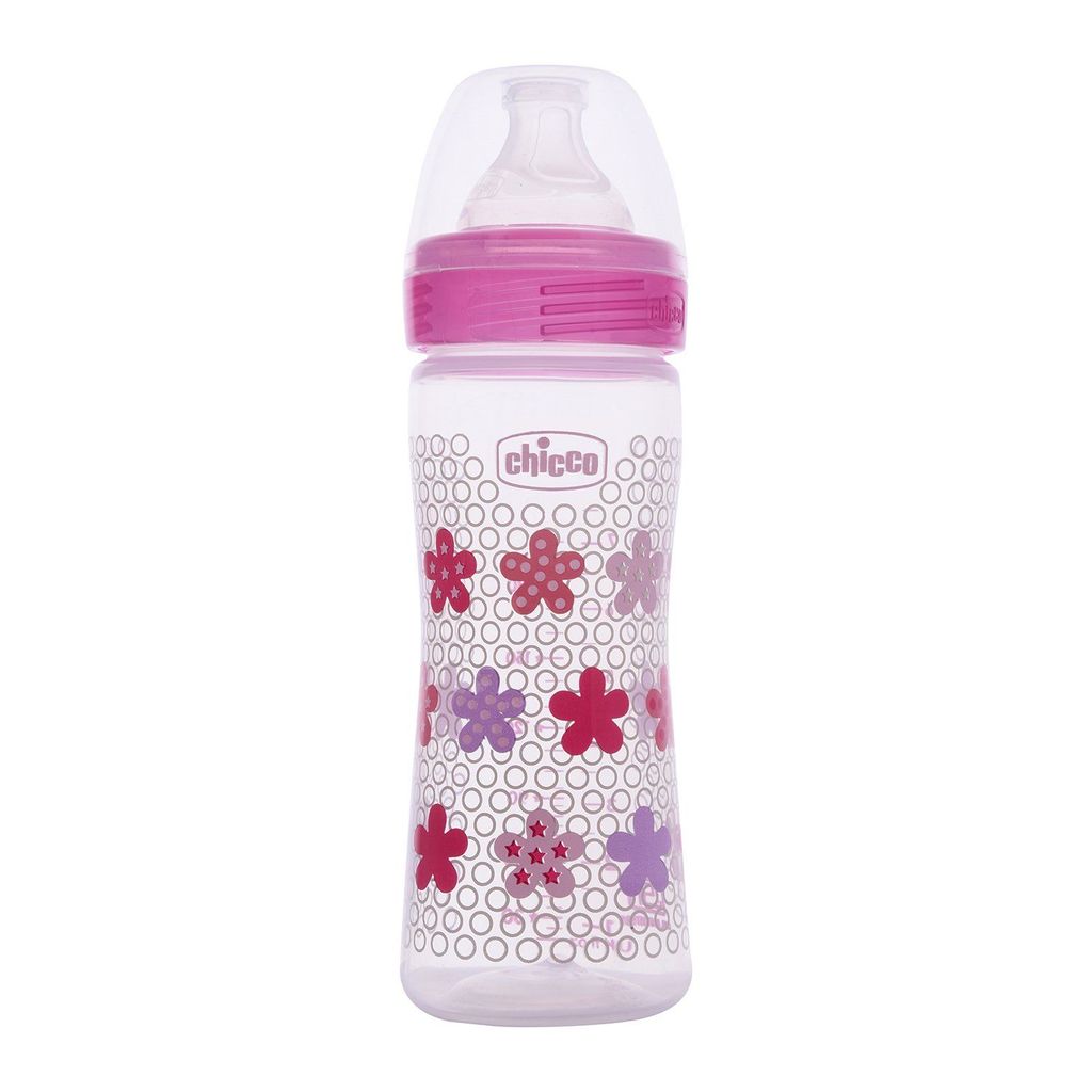 Chicco Well-Being 250 ml Feeding Bottle, Advanced Anti-Colic System, BPA Free, Hygienic Silicone Teat