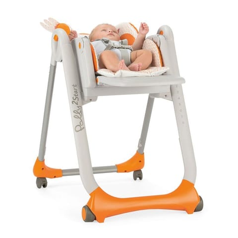 Chicco Polly2Start, 2-in-1 Highchair and Day-time recliner, 8-height Adjustments, For babies 0m+ (Fancy Chicken, Yellow)