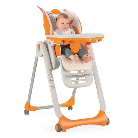 Chicco Polly2Start, 2-in-1 Highchair and Day-time recliner, 8-height Adjustments, For babies 0m+ (Fancy Chicken, Yellow)