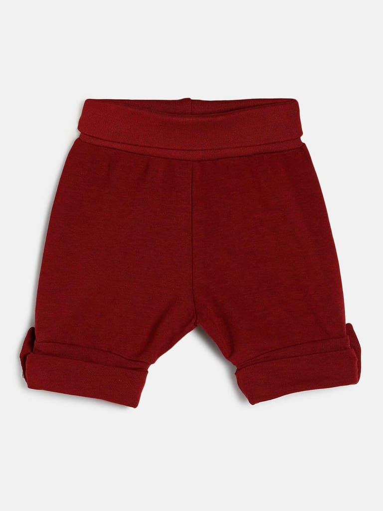 Chayim Baby Bamboo Cotton Expandable Knit Shorts Battle Red