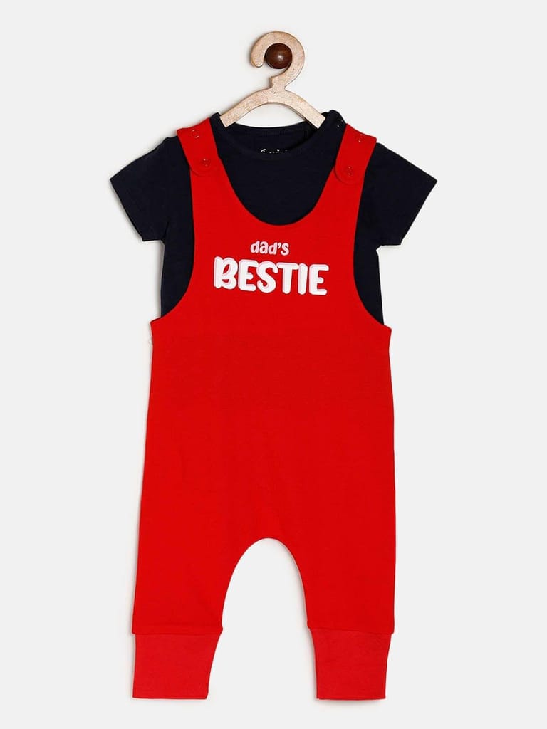 Chayim Baby Lowcrotch Dungaree Set True Red