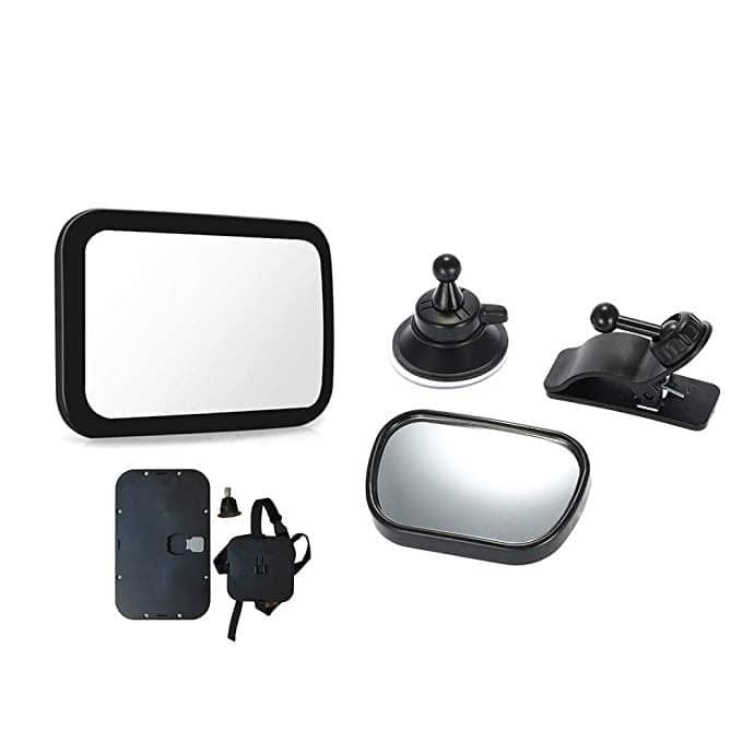 SAFE-O-KID Baby Safety Car View Mirror,360 Degree Combo Set