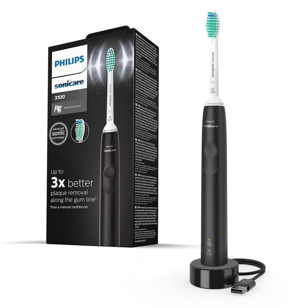 Philips Sonicare ElectricToothbrush - Galway 3100 Series. Built in pressure sensor, Easy Start tech, Dual Intensity Quad Pacer , 2 minute smart timer. HX3641/13