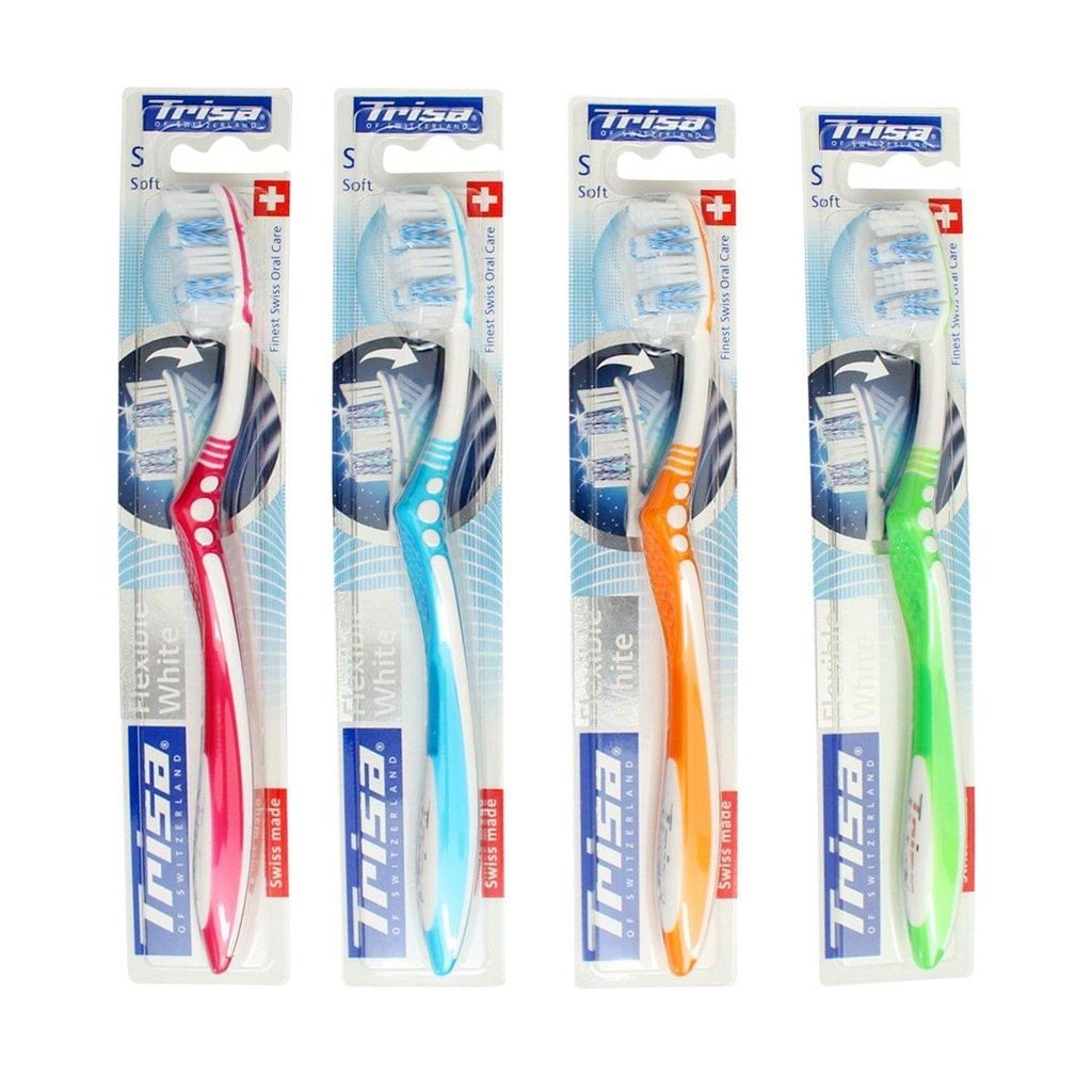 Trisa Flexible White Soft Toothbrush (Assorted Color)