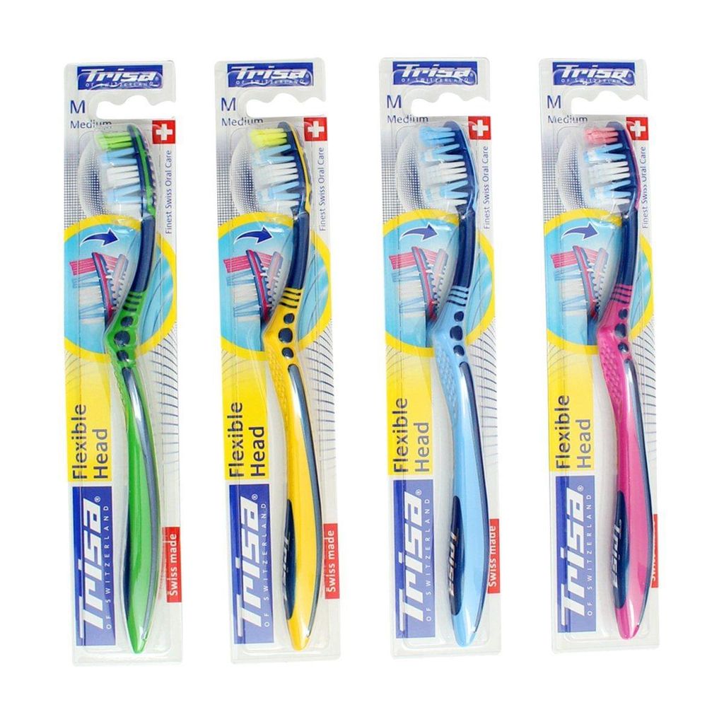 Trisa Flexible Head Medium Toothbrush (Assorted Color)