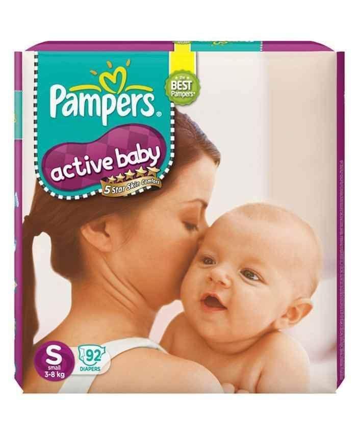Pampers Small- Pack of 92 Active Baby NB Econ